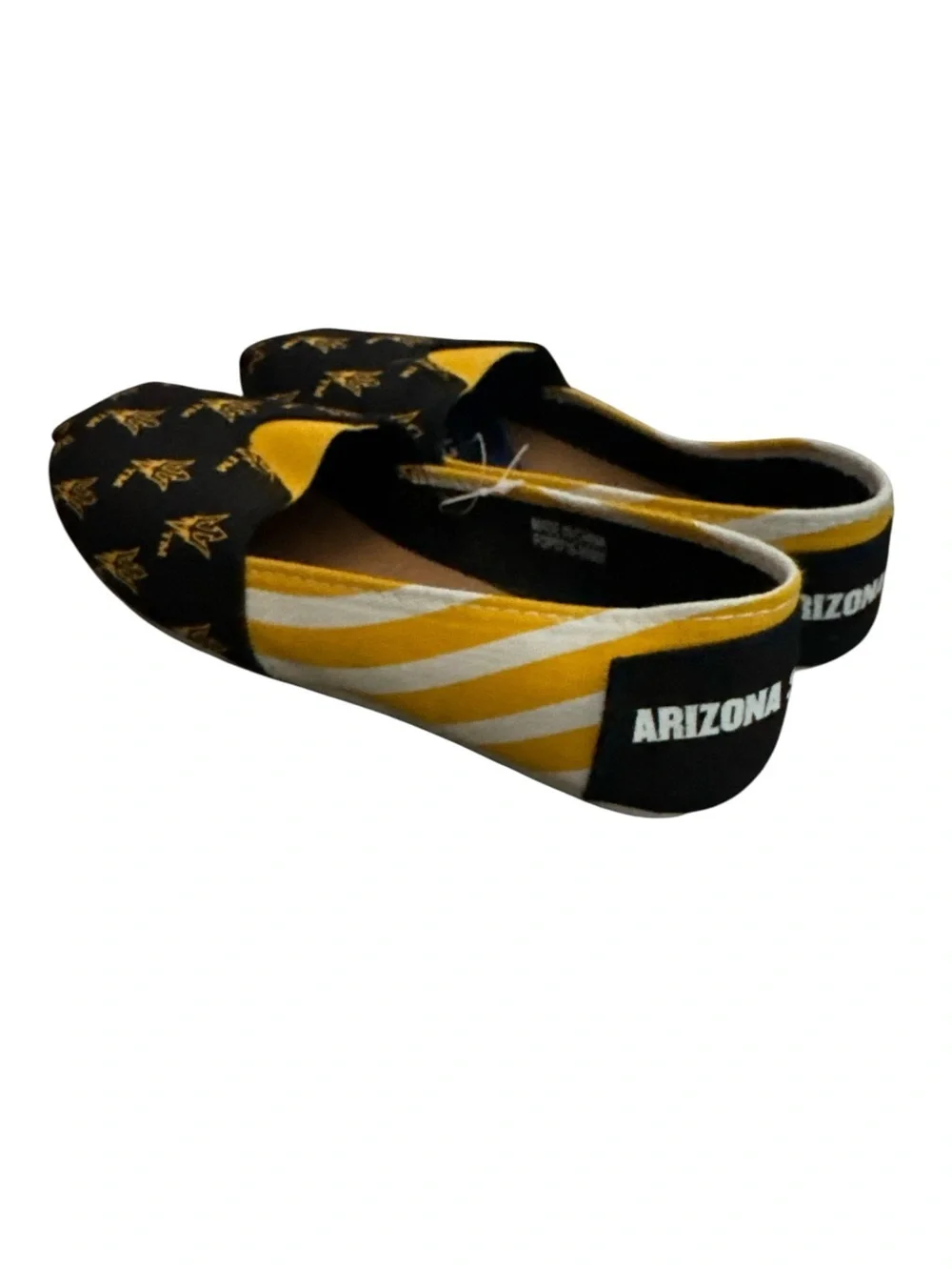 Arizona State Sun Devils Womens Stripe Canvas Slip On Shoe NWT Size Small SML
